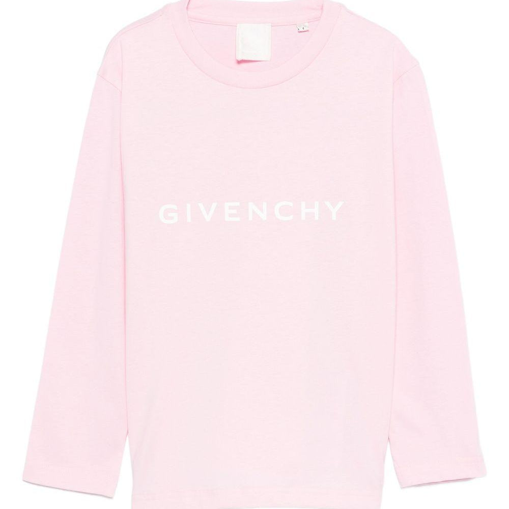 T-shirt per bambina Givenchy Kids rosa con logo sul davanti H30958 46N GIVENCHY KIDS