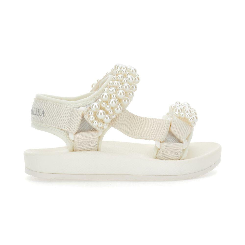 Sandali per bambina Monnalisa bianchi con applicazioni a perline 8CG012 7700 0001 MONNALISA KIDS