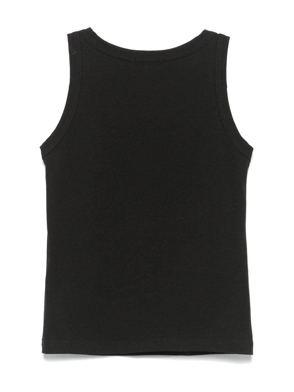Canotta per bambina John Richmond Junior nero con logo in strass RGP25133CN BLACK JOHN RICHMOND JUNIOR