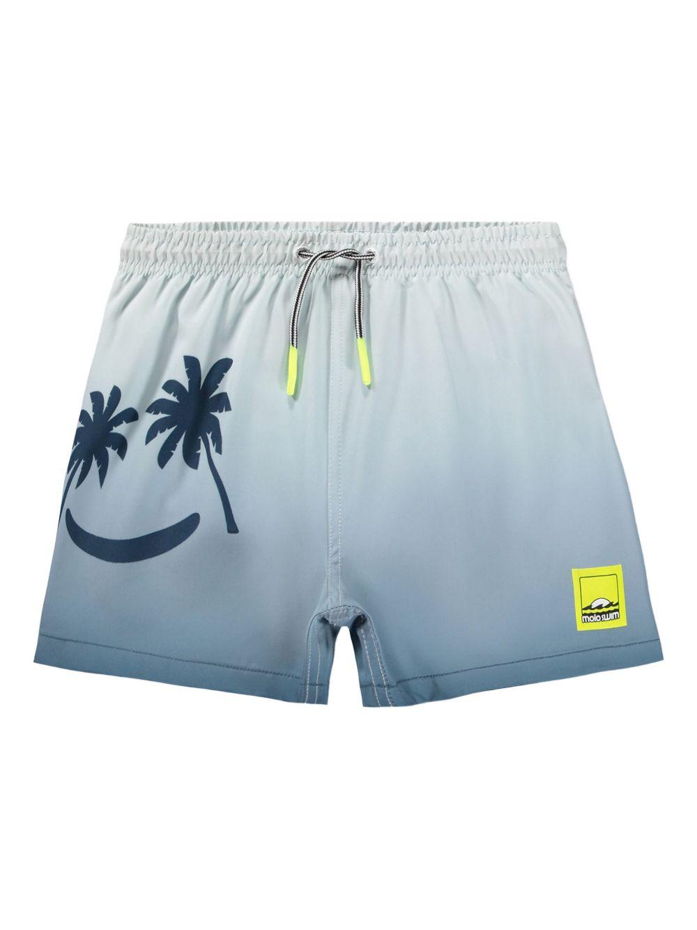 Costume da bagno per bambino Molo Niko azzurro con stampa palme 8S26P402 5707 MOLO