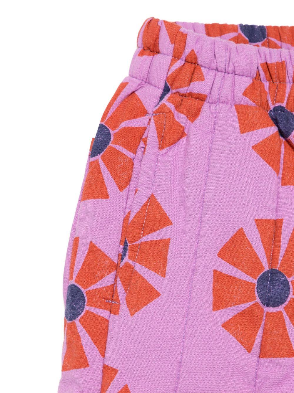Pantaloni per bambina Bobo Choses rosa con stampa a fiori B225AC086 511 BOBO CHOSES