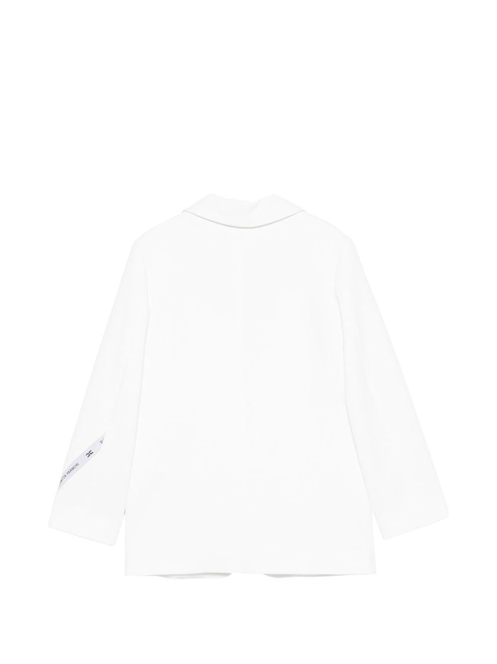 Blazer per bambina Elisabetta Franchi La Mia Bambina bianco con dettaglio logo EFGC0740GA022 0195 ElISABETTA FRANCHI KIDS