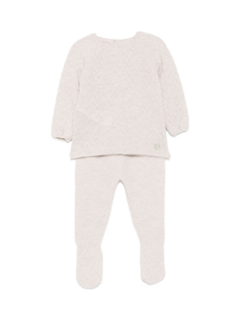 Completo maglione e pantaloni per neonati Paz Rodríguez beige con chiusura con bottoni 103-113165 64 H109 PaZ RODRIGUEZ