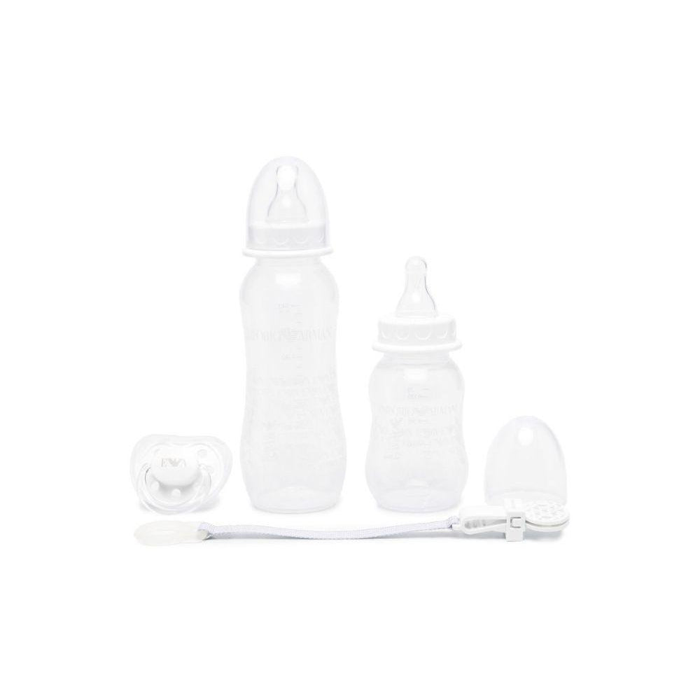 Biberon per neonati Emporio Armani Kids bianco con stampa grafica all-over 407139 CC919 00010 EMPORIO ARMANI KIDS