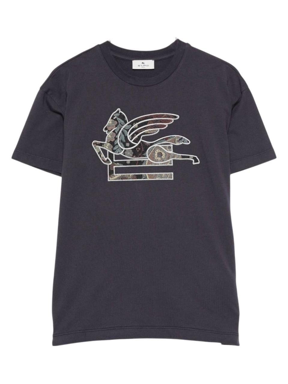 T-shirt per bambino ETRO KIDS blu con motivo Pegaso GX8P01 Z2904 667 ETRO KIDS