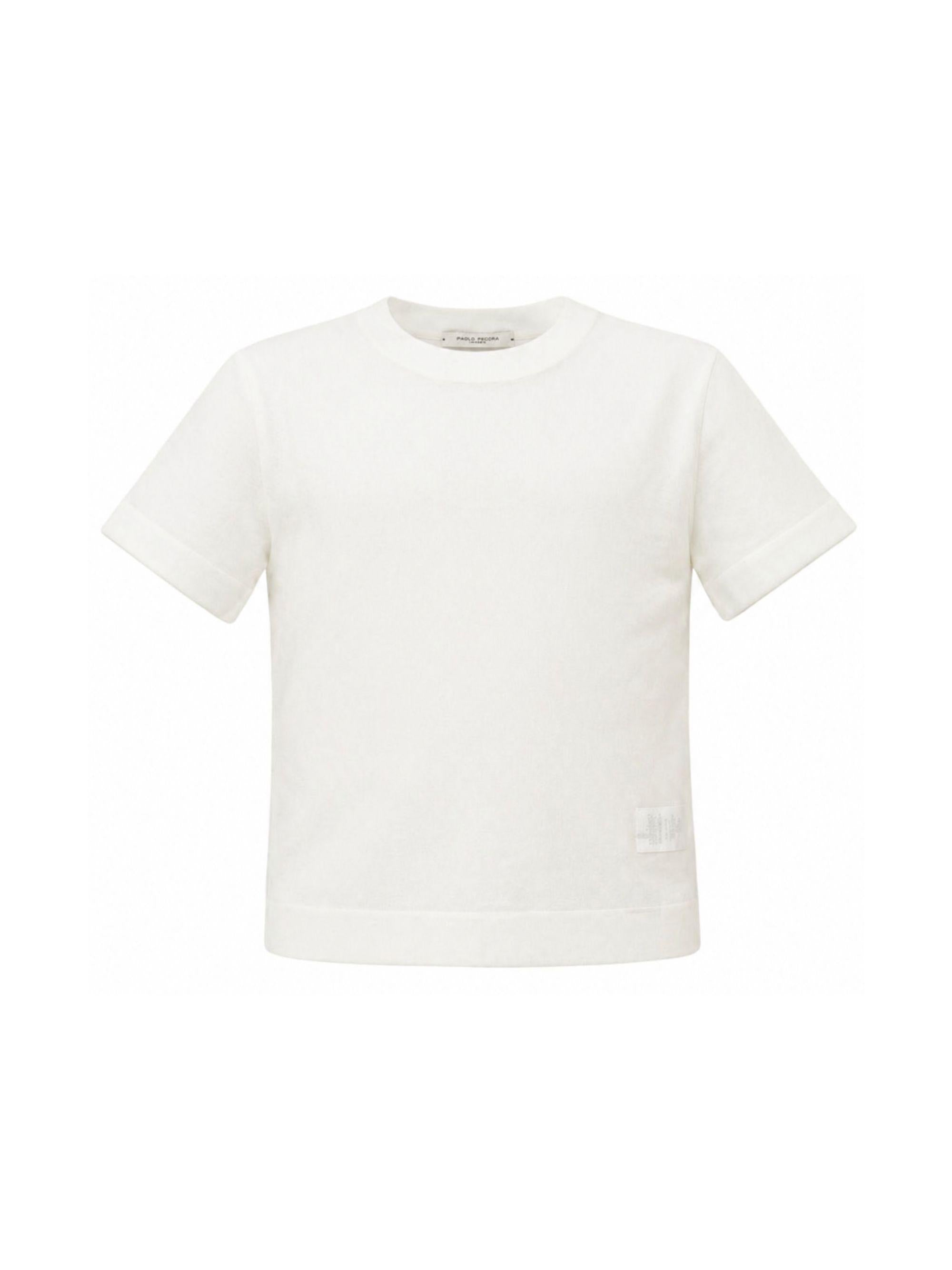 T-shirt per bambino Paolo Pecora Kids bianca a girocollo PP4179 GESSO PAOLO PECORA KIDS