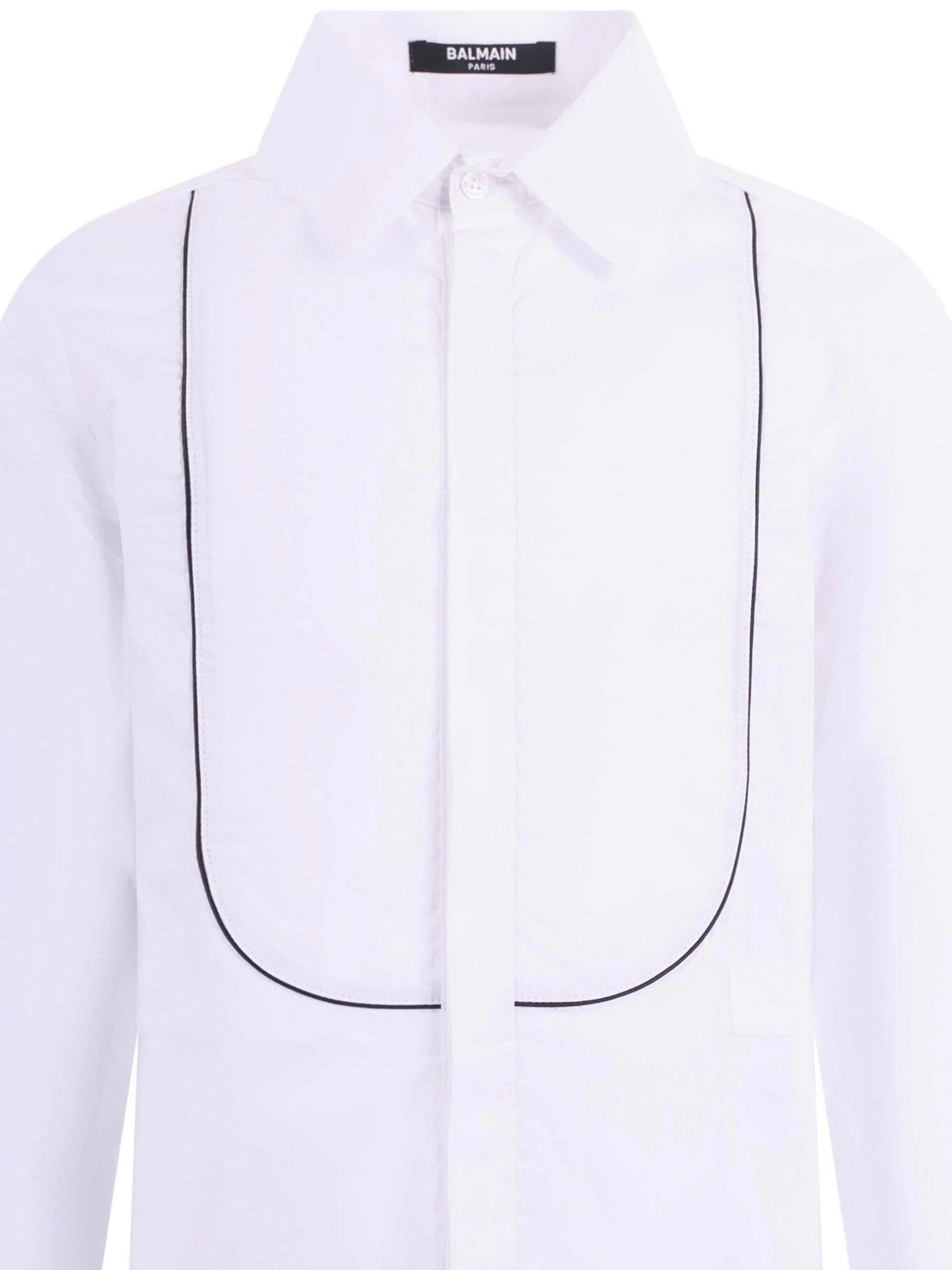 Camicia per bambino Balmain Kids bianca con colletto classico BY5P20 P0562 100BC BALMAIN KIDS