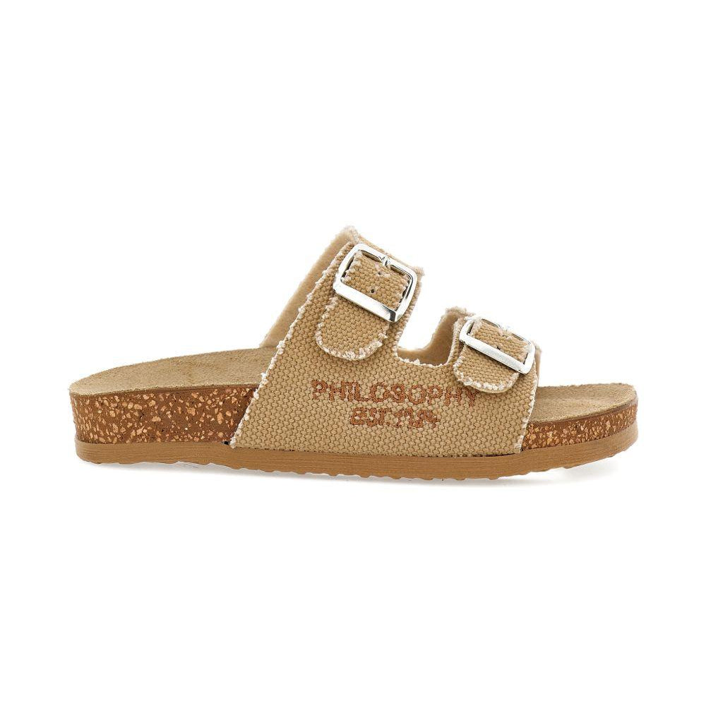 Ciabatte per bambina Philosophy di Lorenzo Serafini Kids beige con chiusura a fibbia I8G007 7717 0003 PHILOSOPHY KIDS