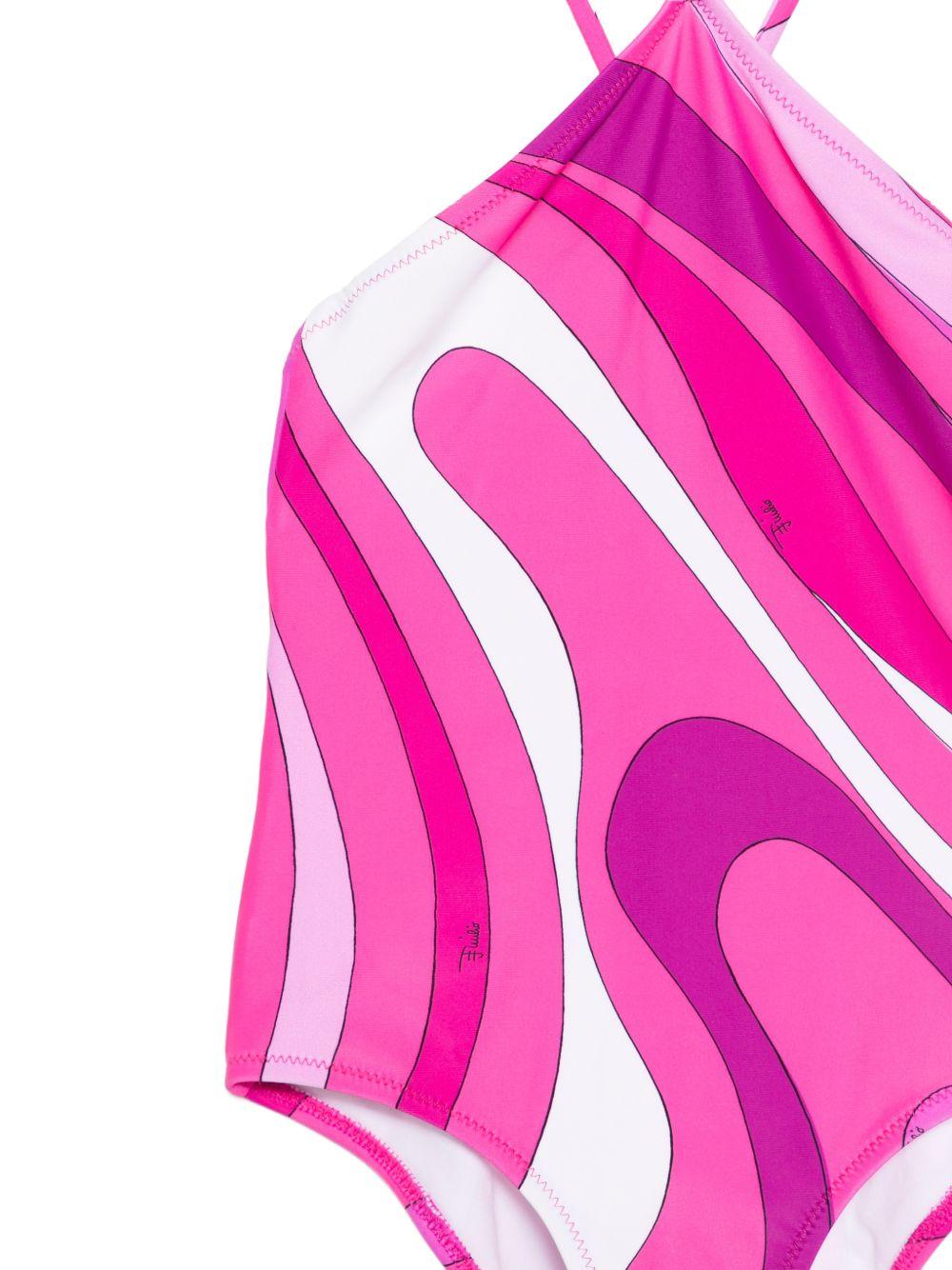 Costume intero per bambina Emilio Pucci Junior rosa con stampa all-over PYCA79 Z3747 570BC EMILIO PUCCI JUNIOR