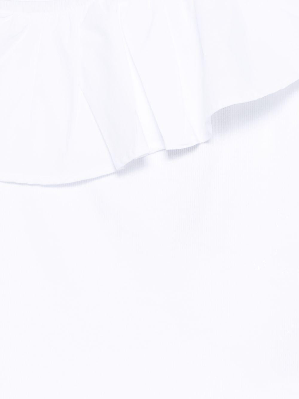 Top monospalla per bambina Molo bianco con dettaglio volant 2S26A102 5636 MOLO KIDS
