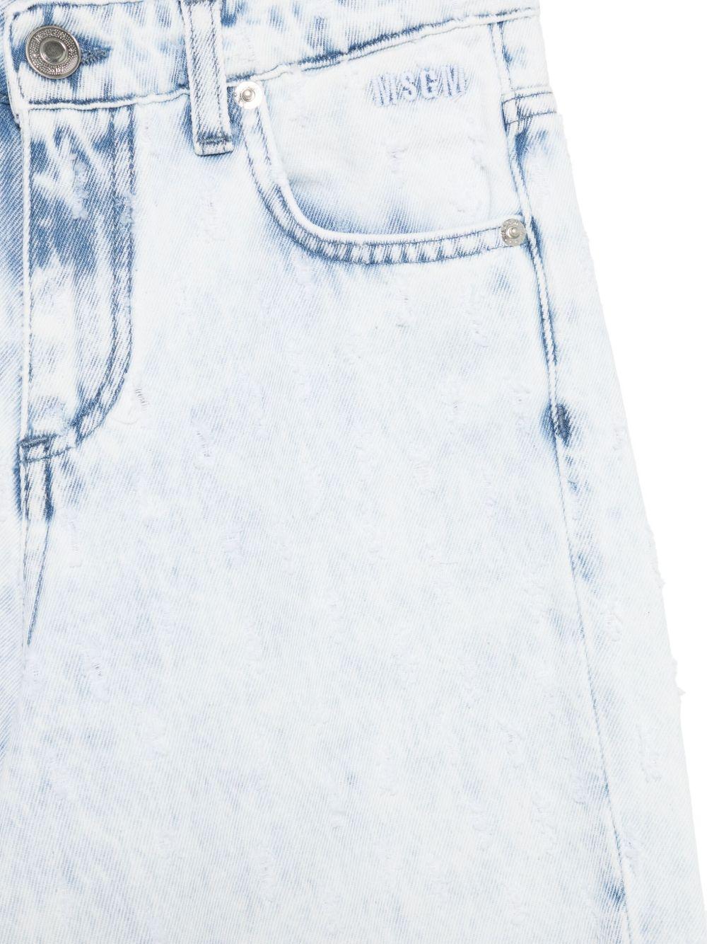 Pantaloni per bambina MSGM Kids denim con effetto vissurto S5MSJGDP180 126 MSGM KIDS