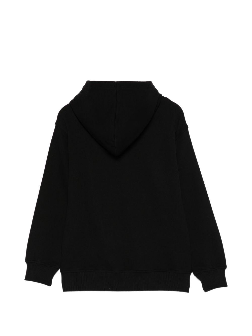 Felpa per bambino Moschino Kids nera con cappuccio HUF09KLCA90 60100 MOSCHINO KIDS