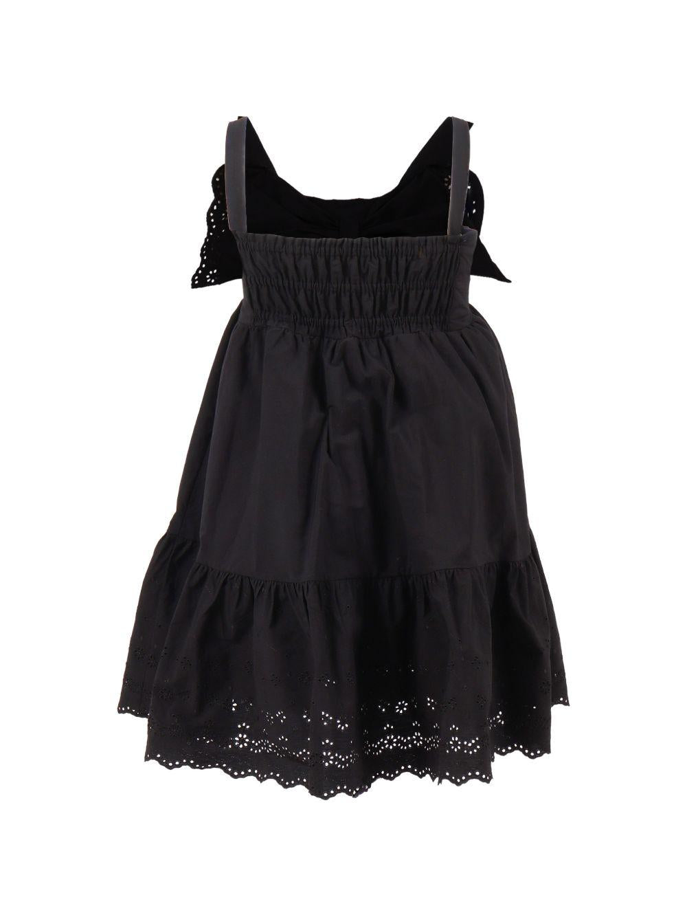 Abito per bambina Monnalisa nero in popeline con fiocco 17G902 7043 0050 MONNALISA KIDS