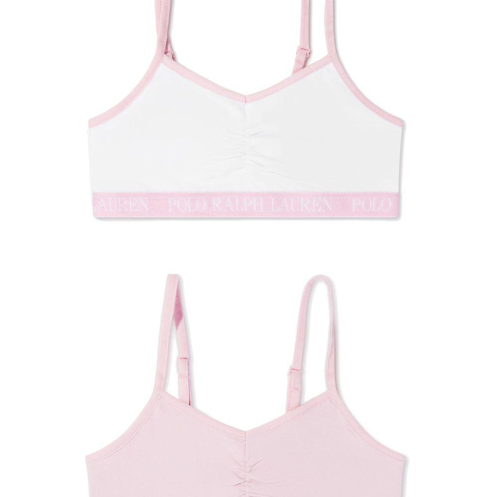 Reggiseno per bambina Polo Ralph Lauren Kids bianco e rosa con banda logo 4P5017 ADQ Ralph Lauren kids