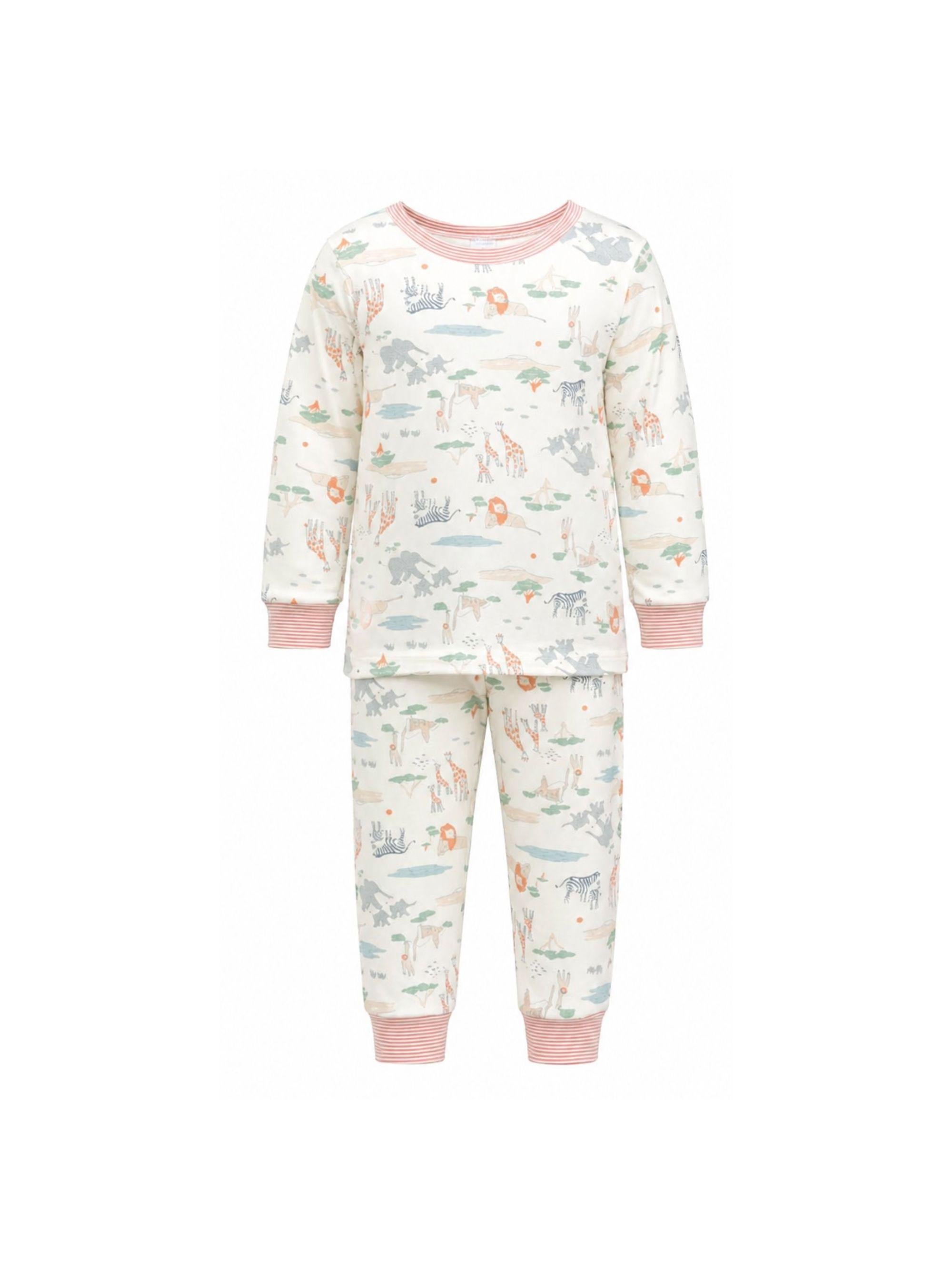 Pigiama per bambino Petit Bateau bianco con stampa grafica all-over A0FCT 01 PETIT BATEAU KIDS