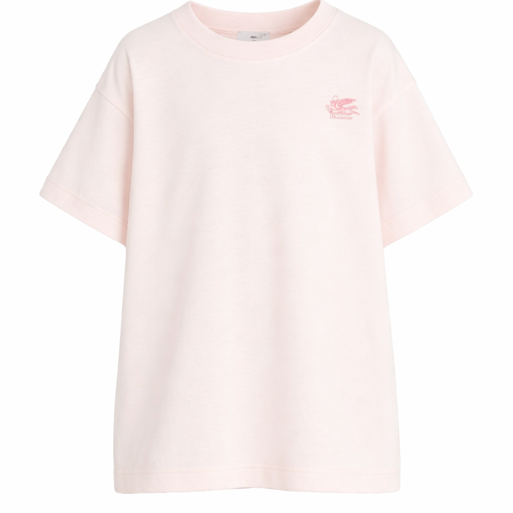 T-shirt per bambina Etro Kids rosa con logo ricamato GY8P91 Z3672 501 ETRO KIDS