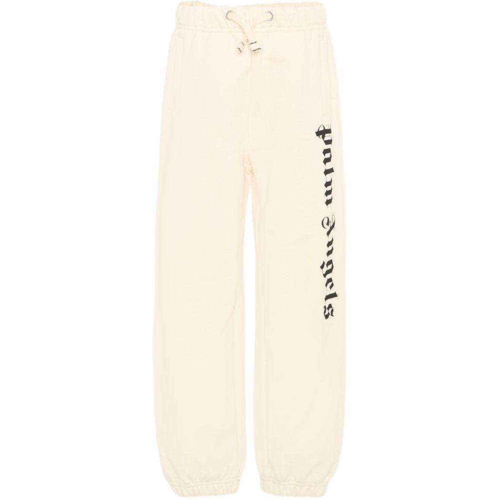 Pantaloni sportivi per bambino Palm Angels Kids beige con logo laterale PBCH008S26FLE001 002 PALM ANGELS KIDS