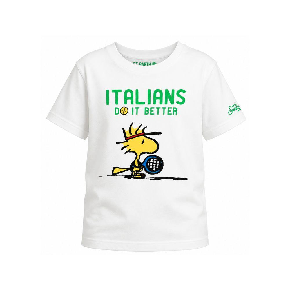T-shirt per bambino MC2 Saint Barth Kids bianca con stampa grafica DNV0001 02621L MC2 ST. BARTH KIDS