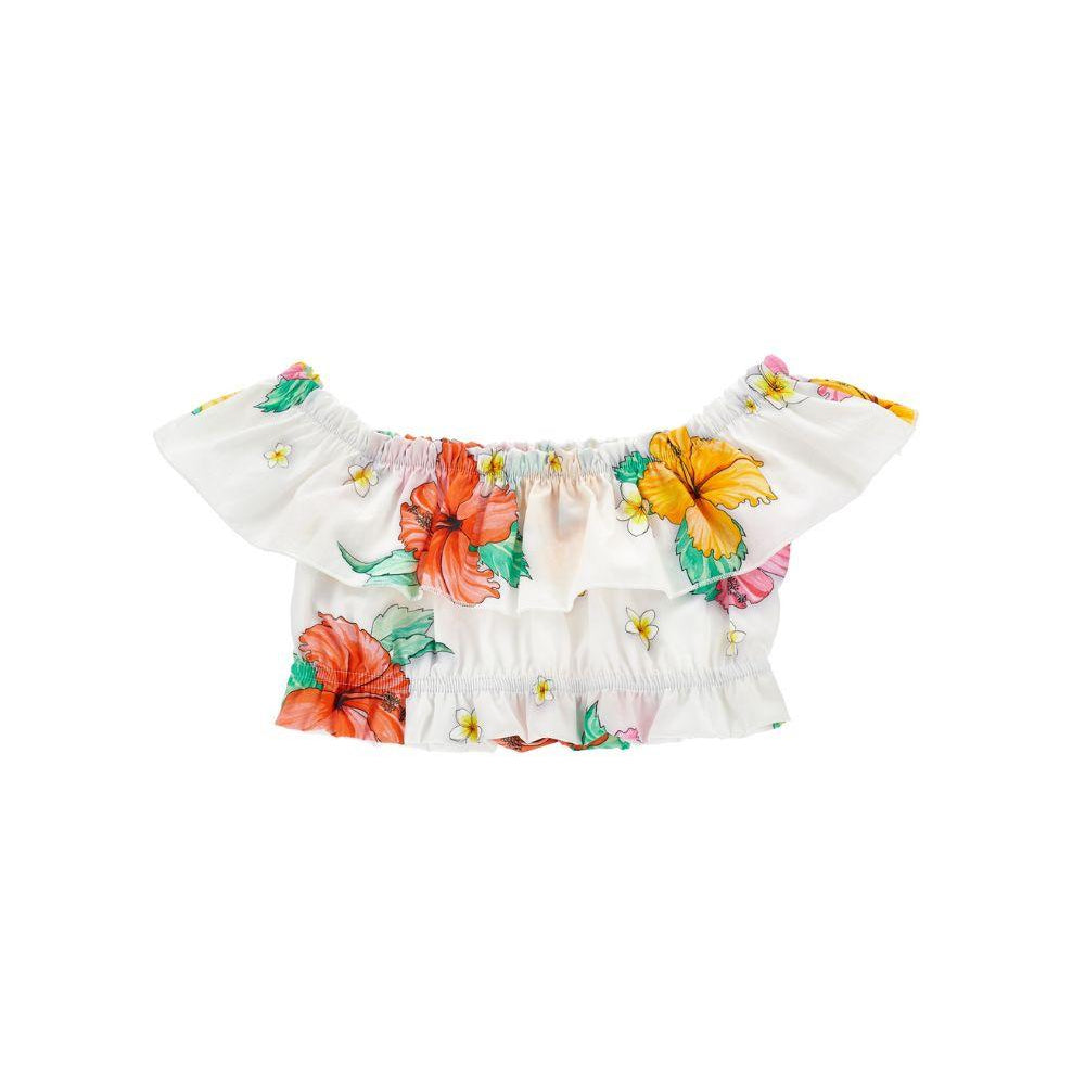 T-shirt per bambina Monnalisa x Disney bianca con stampa grafica floreale 11H310 8656 0099 MONNALISA KIDS