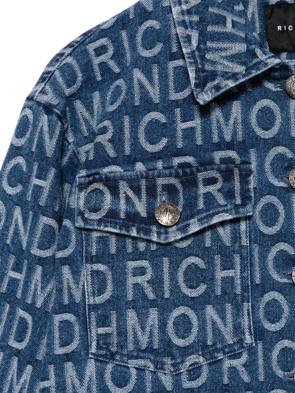Camicia per bambina John Richmond Junior in denim con logo jacquard RGP25164CA DENIM JOHN RICHMOND JUNIOR