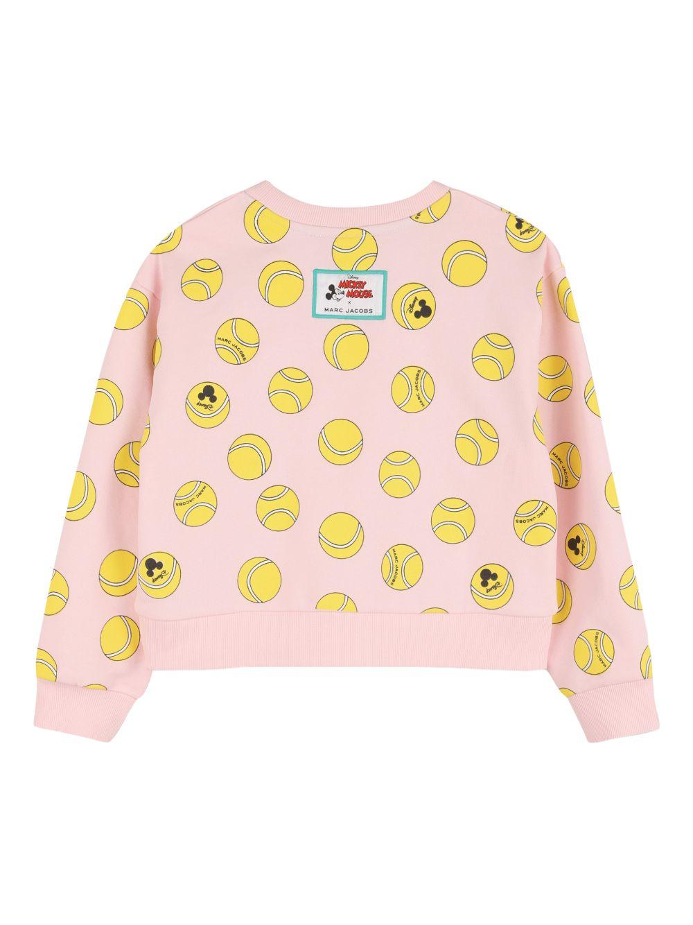 Felpa per bambina The Marc Jacobs Kids x Disney rosa con stampa baseball all-over W60748 475 THE MARC JACOBS KIDS