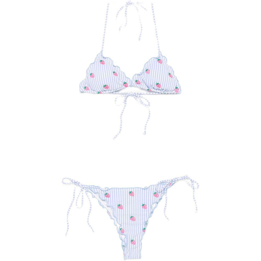 Bikini da donna MC2 Saint Barth azzurro con motivo a righe SAGI001 00693L MC2 ST. BARTH