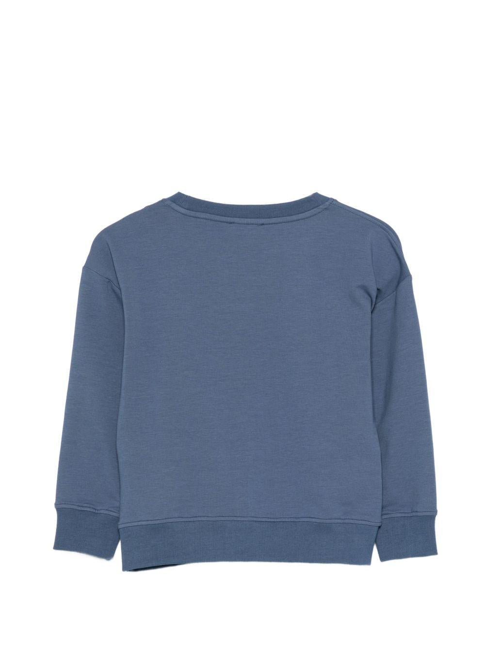 Felpa per bambino Paul & Shark Junior blu con stampa logo sul davanti WUF007LDA59 41110 PAUL & SHARK KIDS