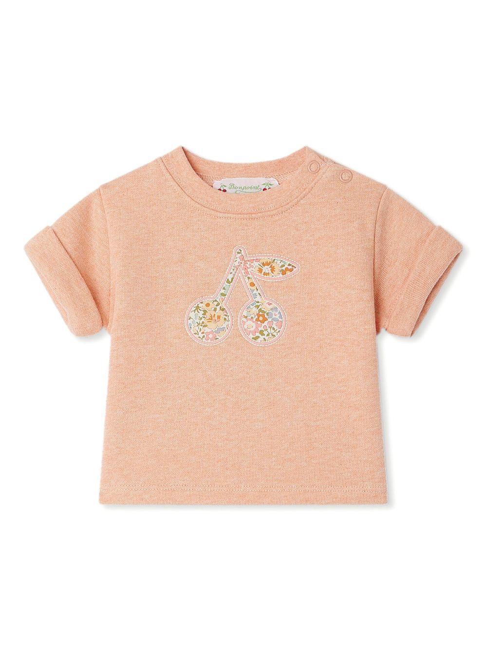 T-shirt per neonata Bonpoint Clelie arancione con dettaglio con applicazione S05XSWK00001 137 BONPOINT KIDS