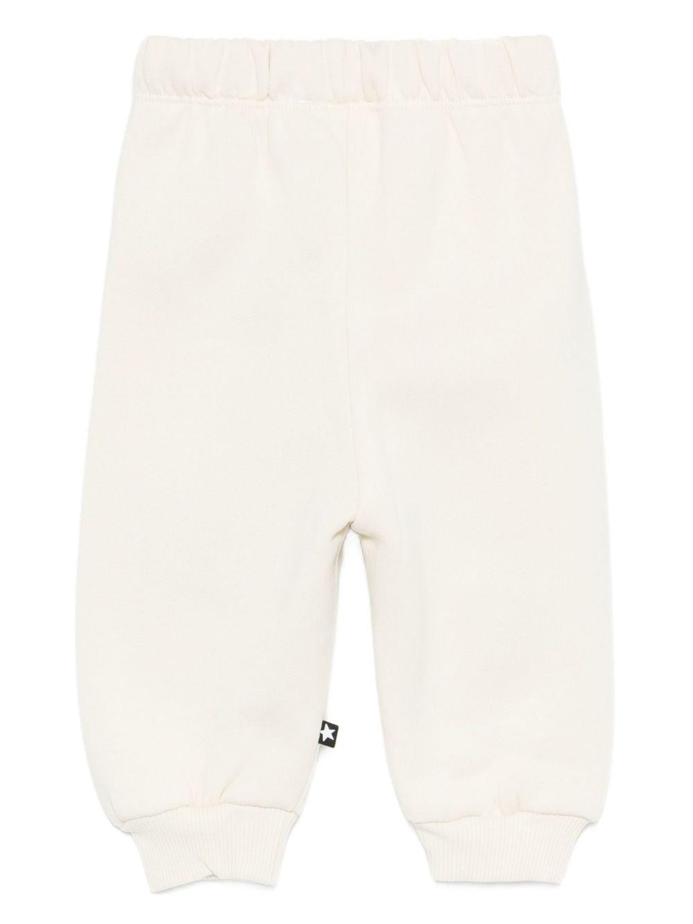 Pantaloni per neonati Molo bianco con ricamo orsetto 6W25I215 8955 MOLO