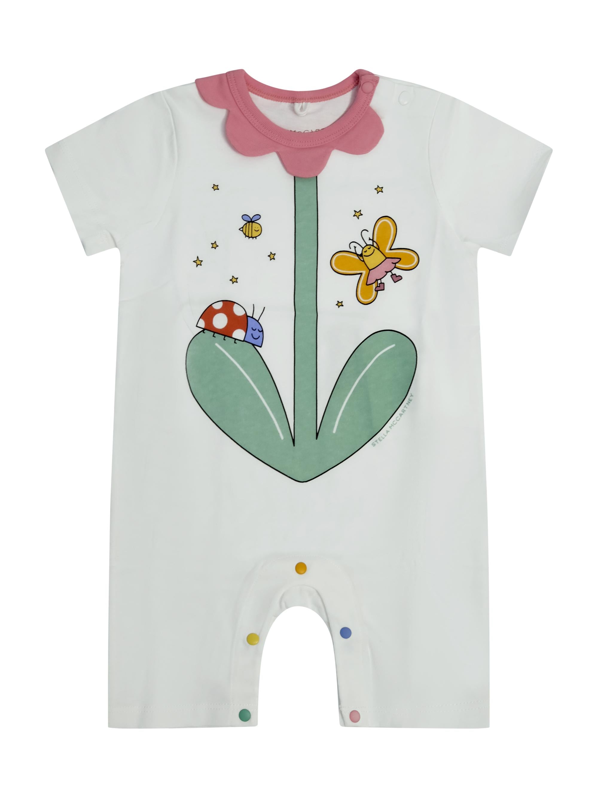 Tutina per neonata Stella McCartney Kids bianca con design fiore TYA021 Z0434 101 STELLA McCARTNEY KIDS