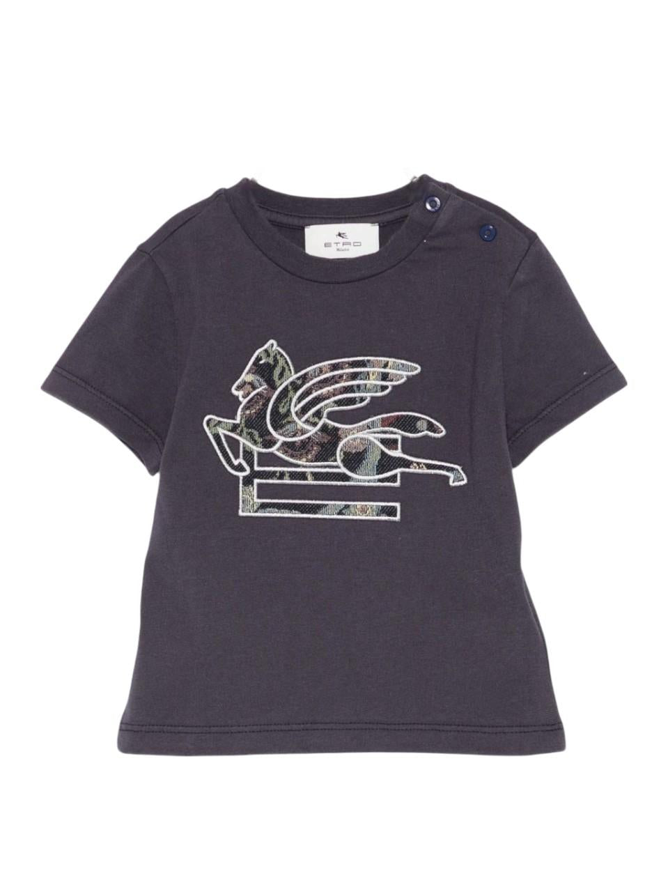 T-shirt per neonato ETRO KIDS blu con motivo Pegaso GX8511 Z2904 667 ETRO KIDS