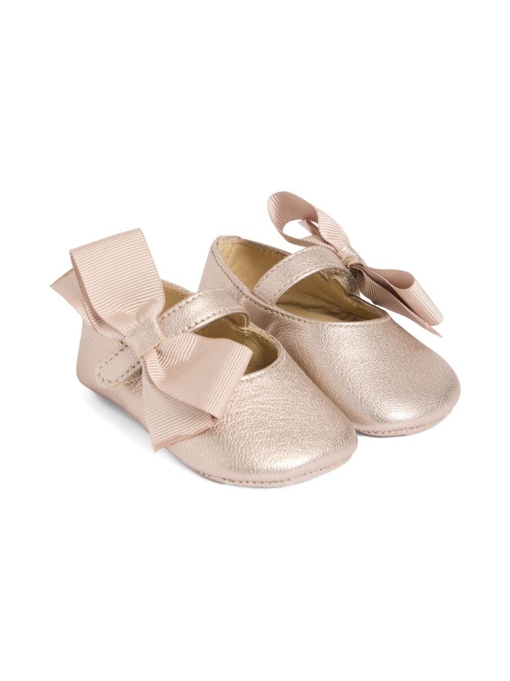 Ballerine per neonata Bonpoint oro rosa con fiocco grande W05NSOL00001 032R BONPOINT