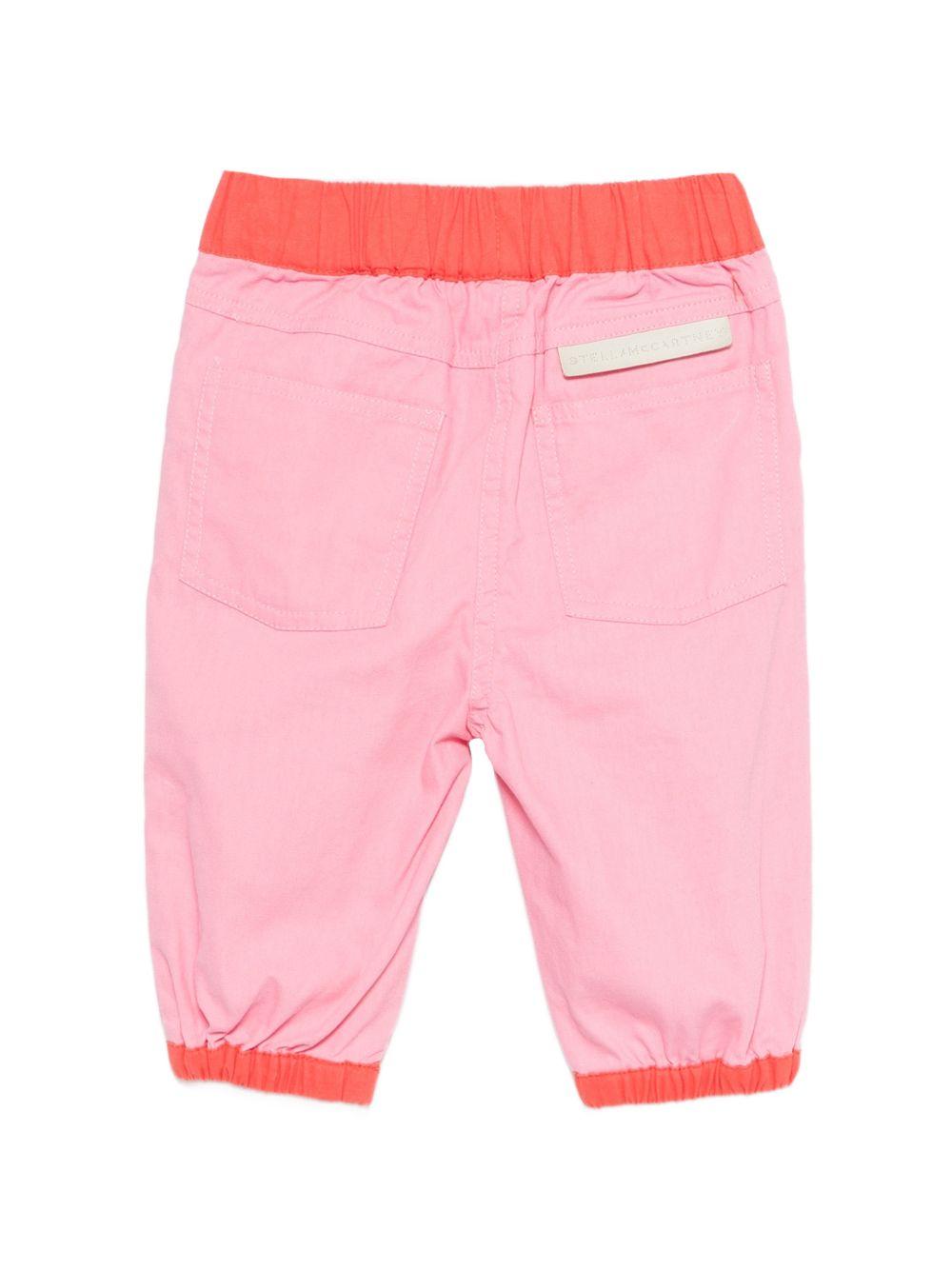 Pantaloni con applicazione per neonata Stella McCartney Kids rosa con fiori TY6110 Z1609 509 STELLA McCARTNEY KIDS