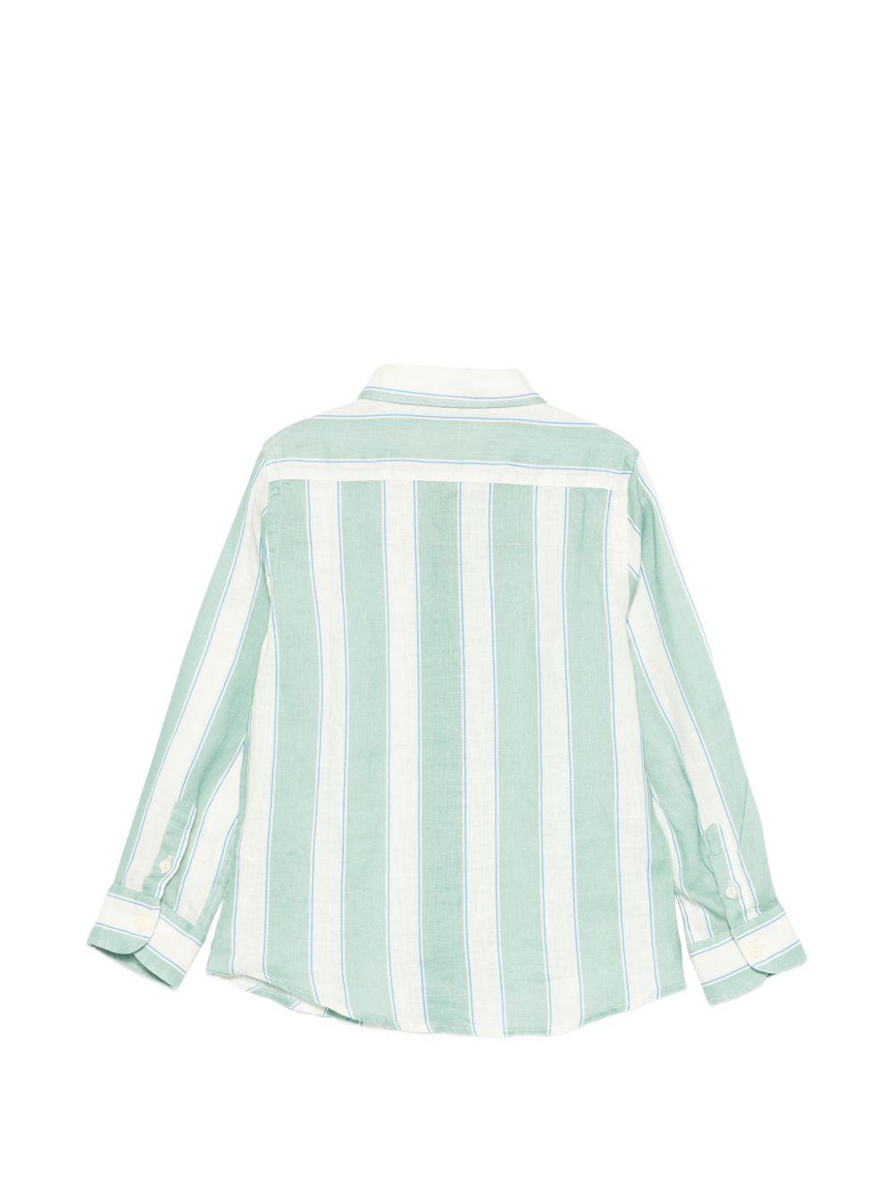 Camicia di Agnes Mc2 Saint Barth Kids verde con colletto classico AGN0001 00782L MC2 ST. BARTH KIDS