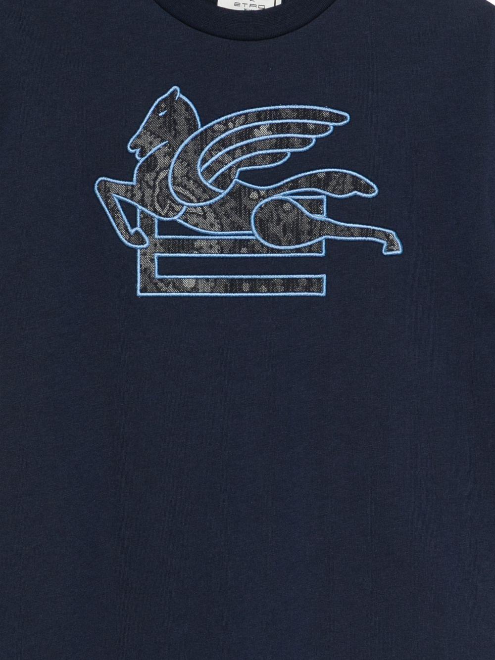 T-shirt per bambino Etro Kids blu con logo applicato GY8P81 Z3672 617 ETRO KIDS