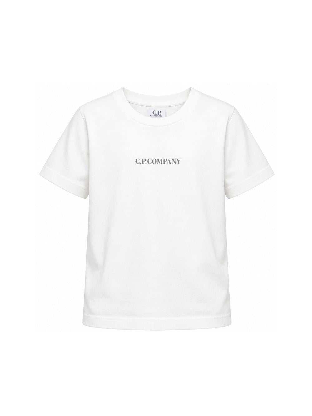 T-shirt per bambino C.P. Company Kids bianca con logo sul davanti CUM00ULAA17 10135 C.P.COMPANY KIDS