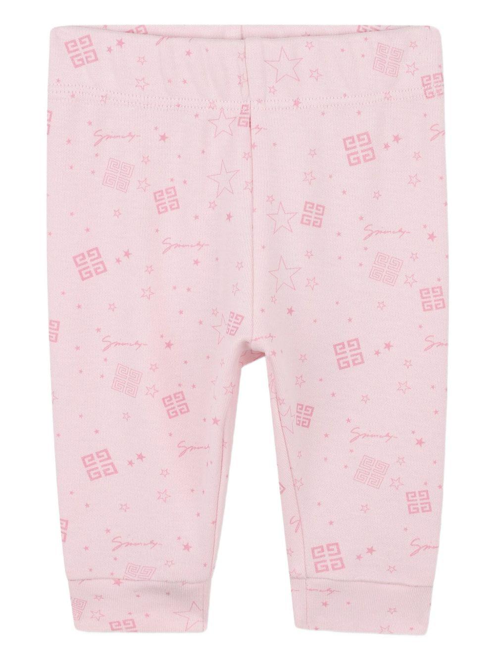 Set completo sportivo t-shirt e pantaloni Givenchy Kids rosa con dettaglio ruches H30870 465 GIVENCHY KIDS