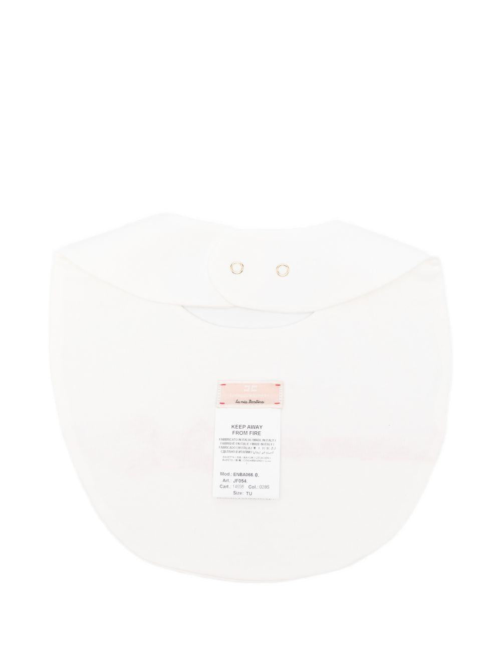 Bavaglino per neonata Elisabetta Franchi La Mia Bambina bianco con fiocco ENBA0660JF054 0285 ElISABETTA FRANCHI