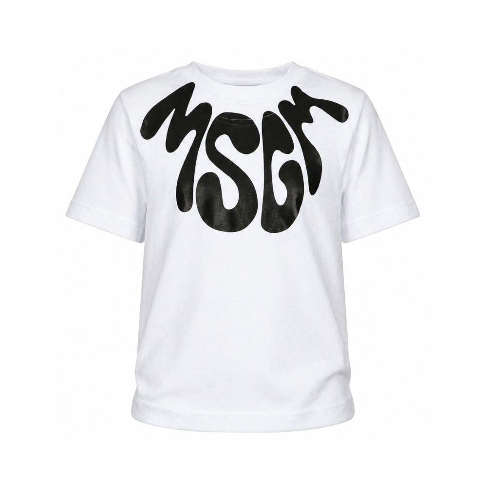 T-shirt per bambino MSGM Kids bianca con stampa grafica S6MSJUTH222 001/01 MSGM KIDS