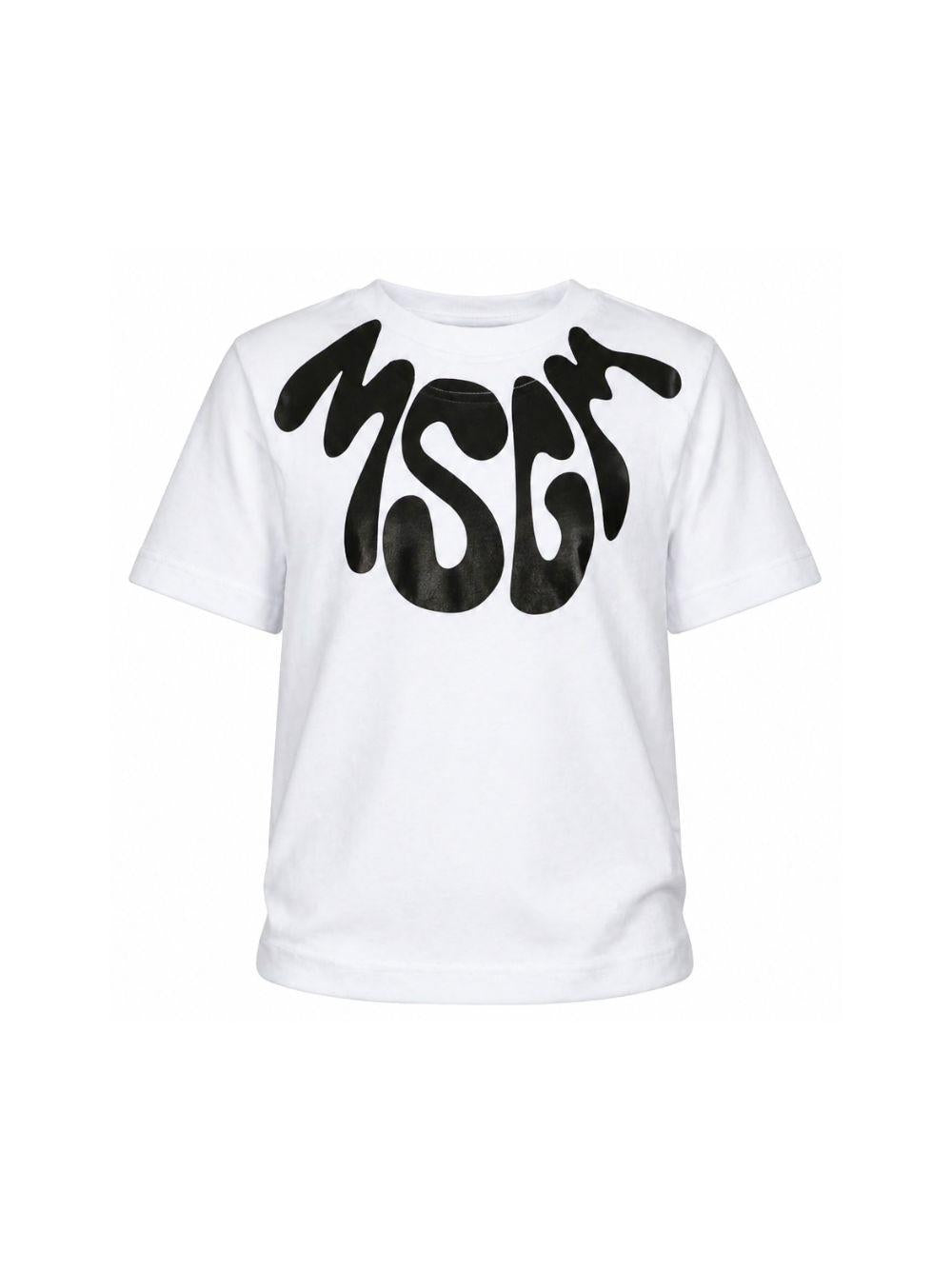 T-shirt per bambino MSGM Kids bianca con stampa grafica S6MSJUTH222 001/01 MSGM KIDS