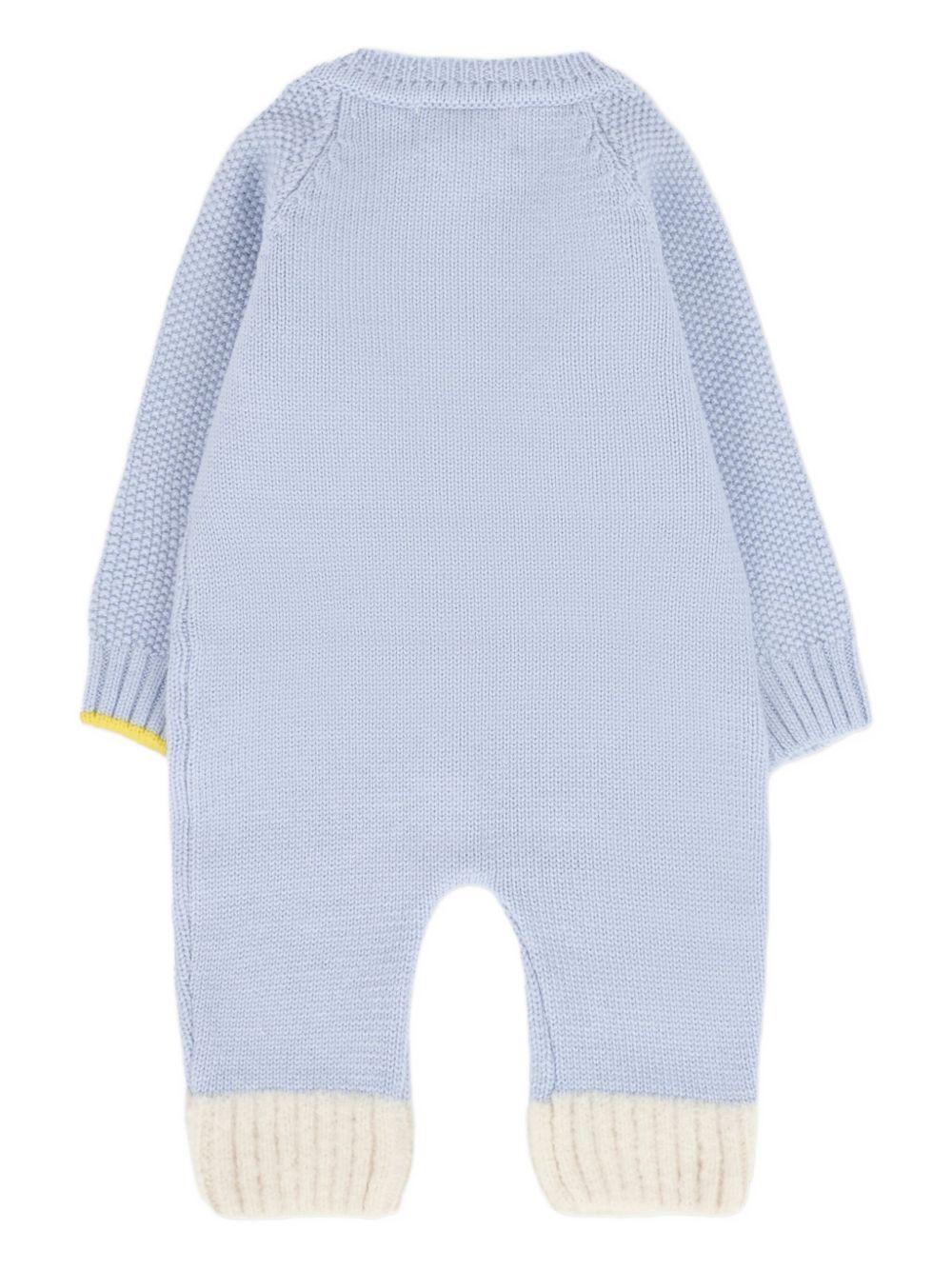 Tutina per neonato Gensami Kids azzurra con chiusura con bottoni TU-PEEKABOO-WE SKY BLUE GENSAMI