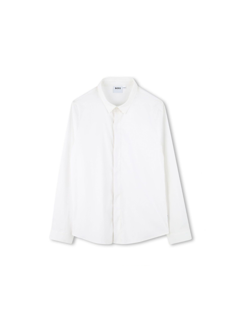 Camicia a maniche lunghe per bambino BOSS Kidswear bianco con orlo curvo J52010 10P BOSS KIDS