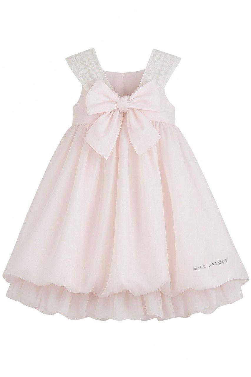 Abito per bambina The Marc Jacobs Kids rosa chiaro con fiocco W60856 470 THE MARC JACOBS KIDS