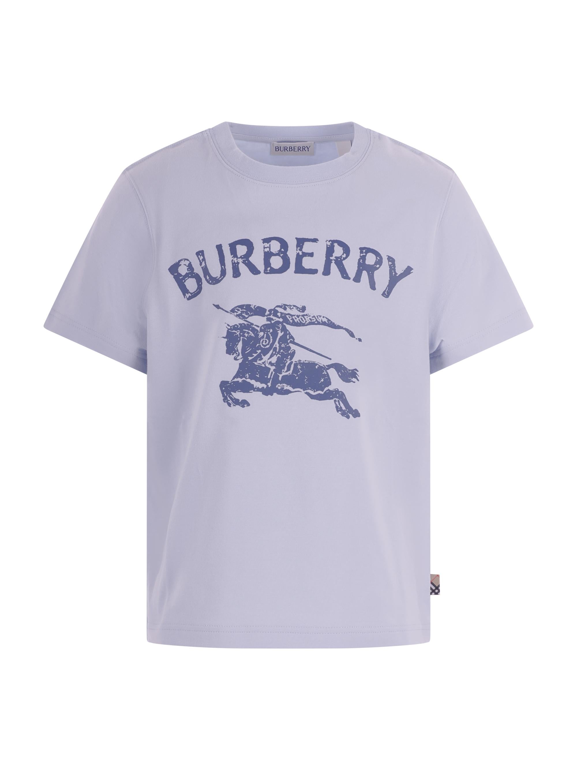 T-shirt per bambino Burberry Kids celeste con stampa grafica sul davanti 8117302 A2165 BURBERRY KIDS
