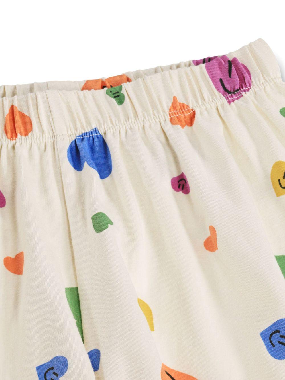 Set Pigiama Luvis due pezzi per bambina Molo bianco con stampa cuori all-over 6S26R401 9499 MOLO KIDS