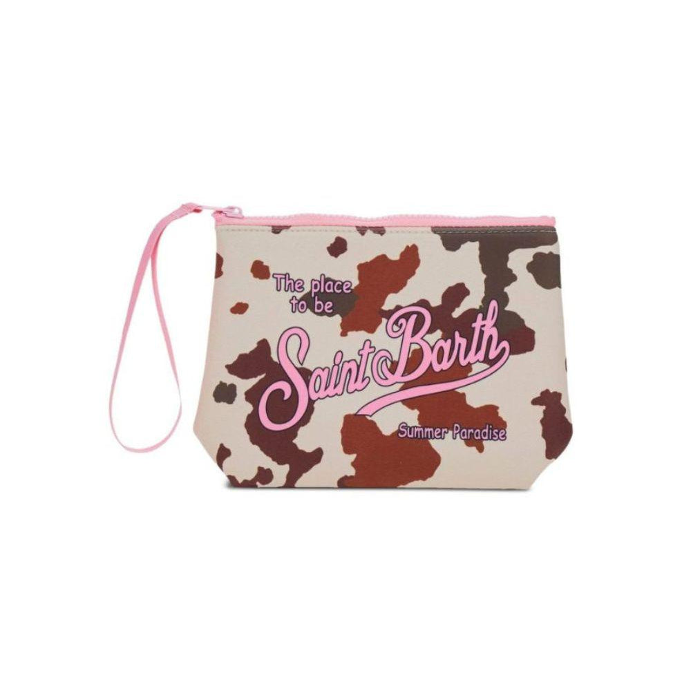 Pochette Aline MC2 Saint Barth beige con stampa animalier ALIN001 00274L MC2 ST. BARTH KIDS