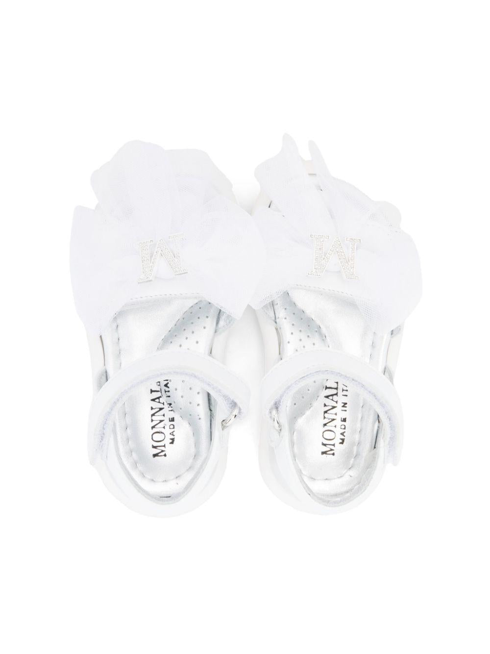 Sandali per bambina Monnalisa bianco con dettaglio fiocco 83E007 5721 0001 MONNALISA