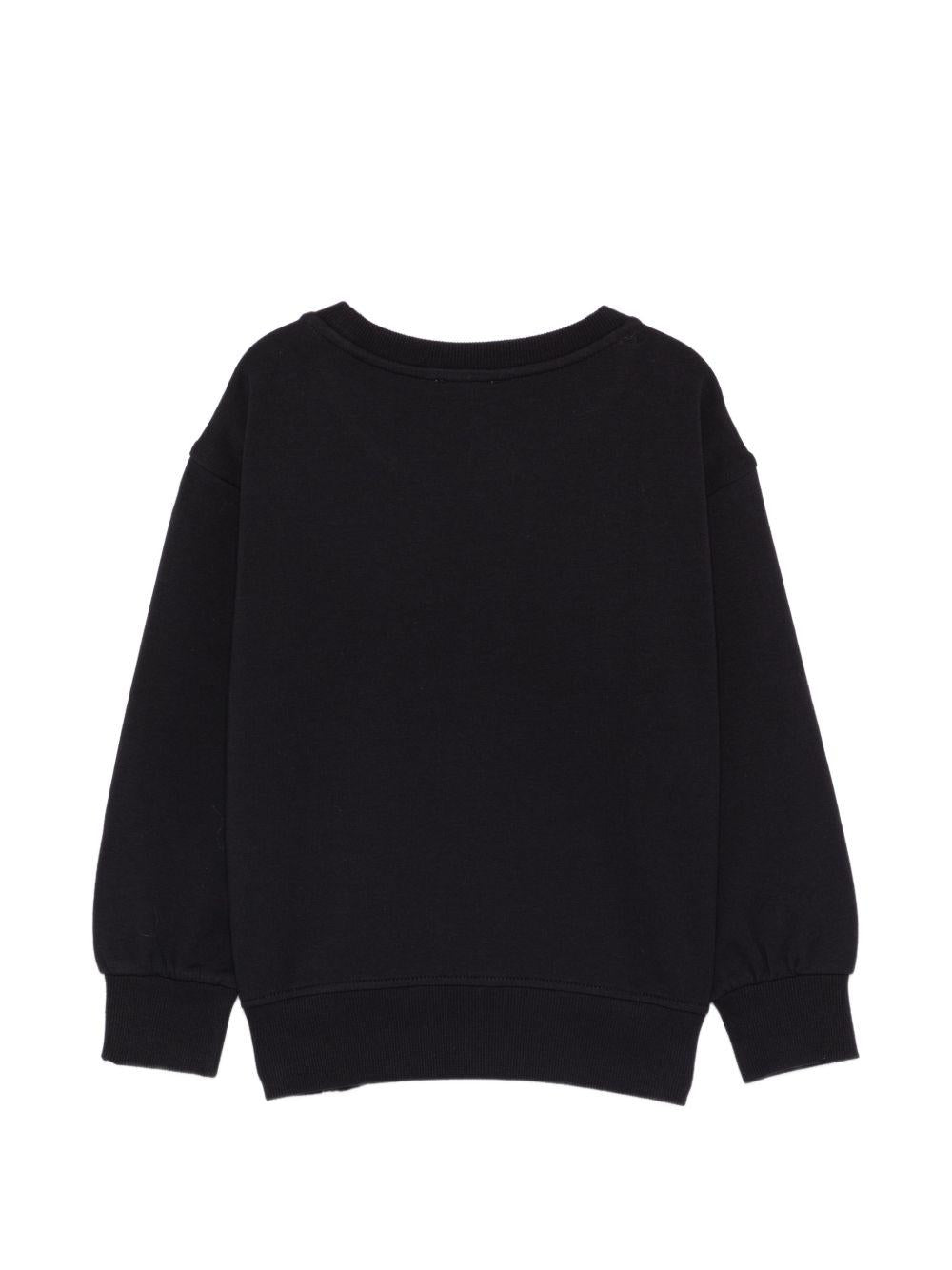 Felpa per bambina Moschino Kids nera con grafica orsetto HDF06OLDA25 60100 MOSCHINO KIDS