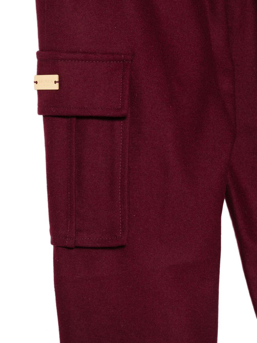 Pantaloni per bambino Balmain Kids rossi con due tasche cargo laterali BZ6I20 I0339 530OR BALMAIN KIDS