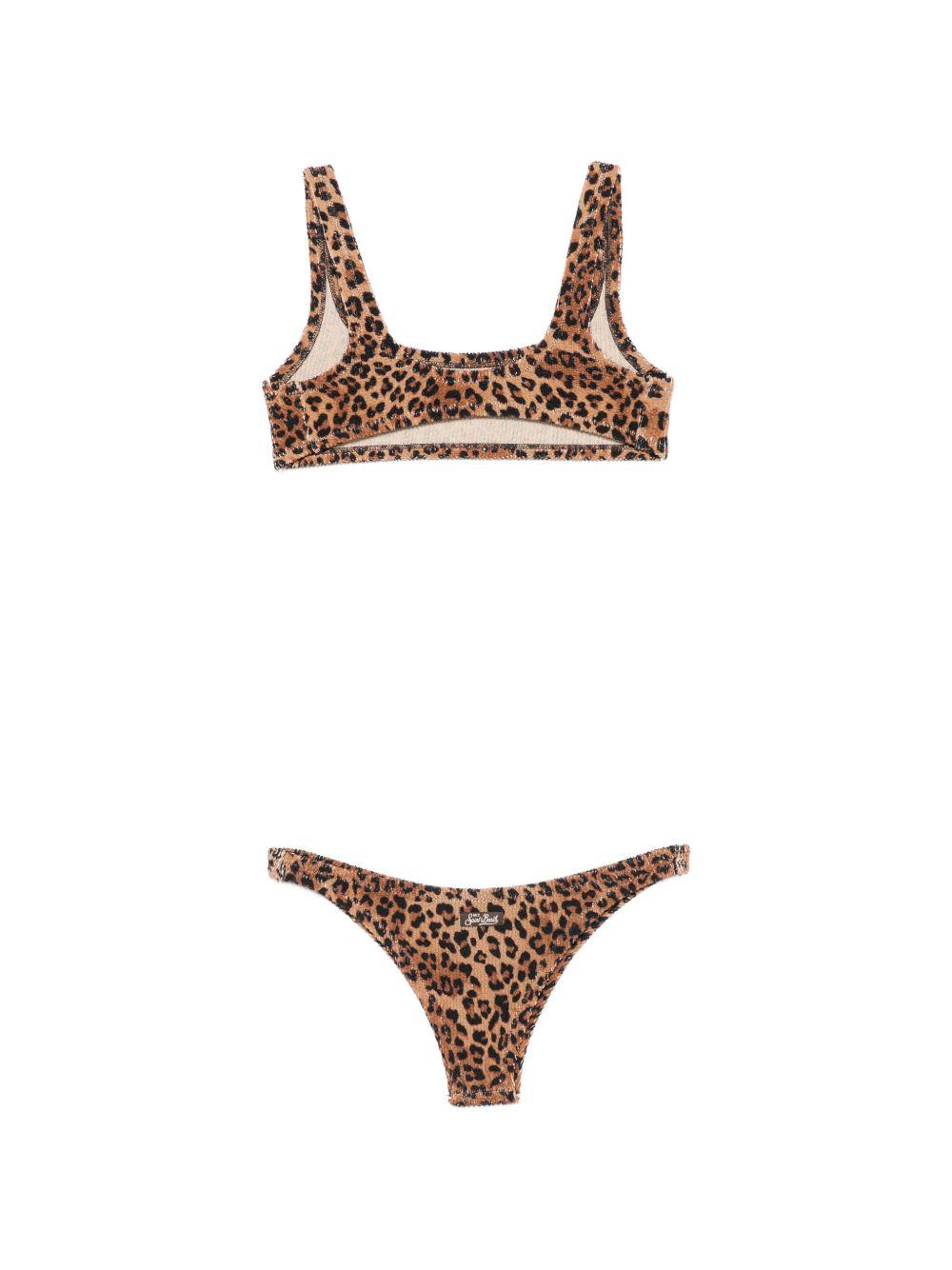 Costume da bagno da donna Naomi MC2 Saint Barth marrone con stampa animalier NAO0012 00048L MC2 ST. BARTH